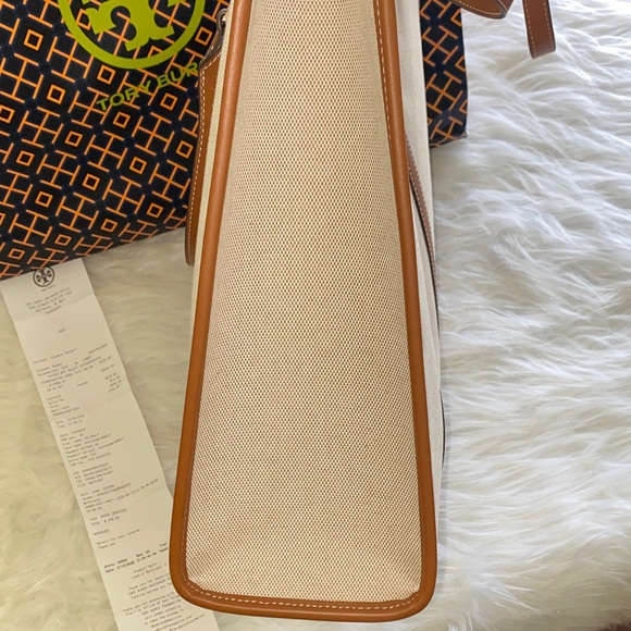 Tory Burch Cream and Brown Tote Bag - Picture 4 of 11